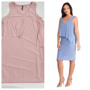 Last Tango Light Pink Sleeveless Tunic/Dress Stretchy Sheath Dress Large